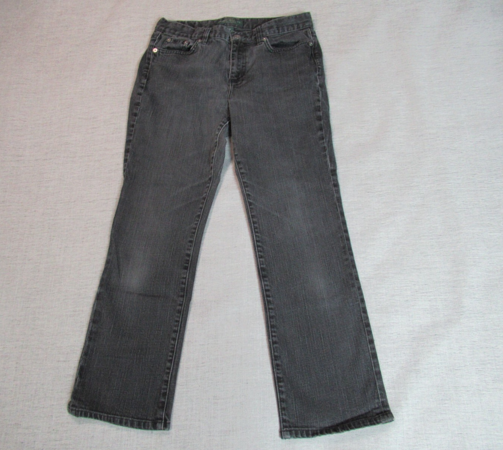 LRL Lauren Ralph Lauren Jeans Womens Size 6P Black Straight Momcore Grunge Punk